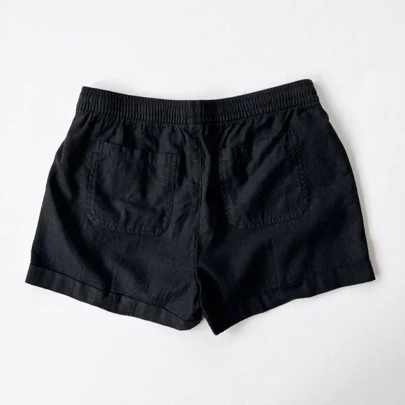 Old Navy High Rise Linen Blend Shorts in Black Jack - Picture 7 of 10